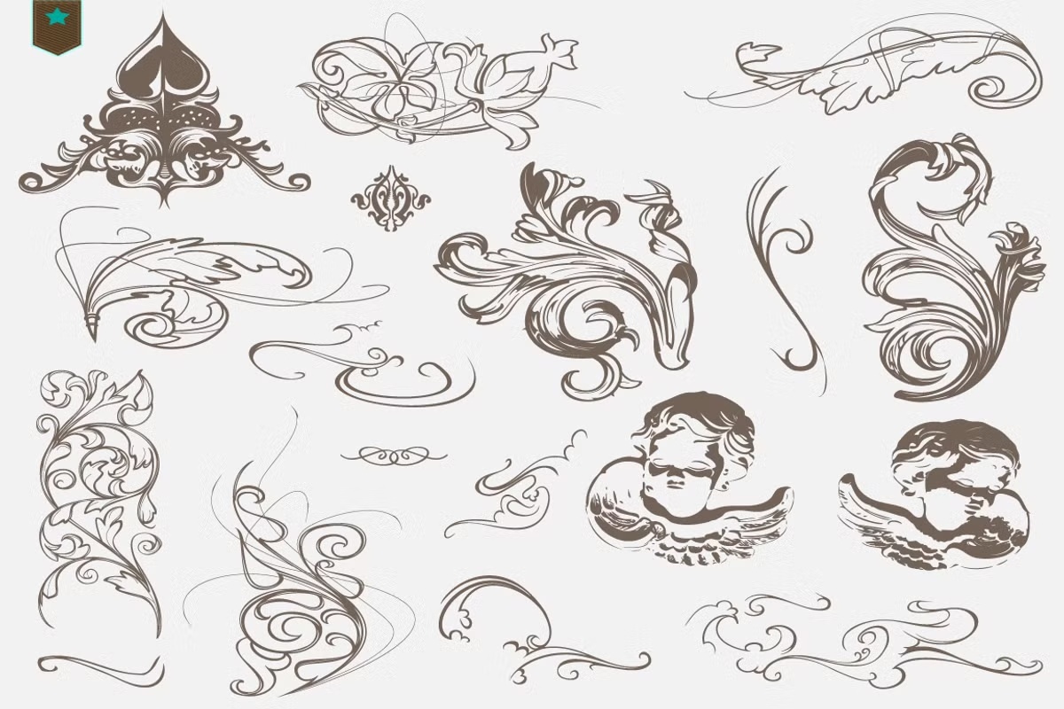 vector decorative swirls ornaments