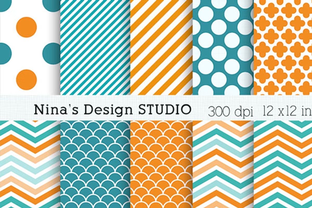 Orange and Blue paper patterns
