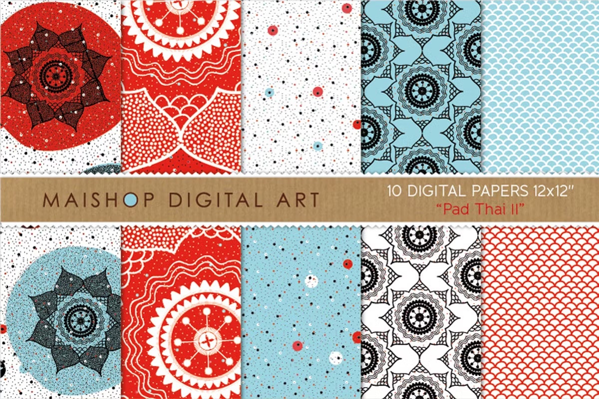 Digital Papers Pad Thai Set 02