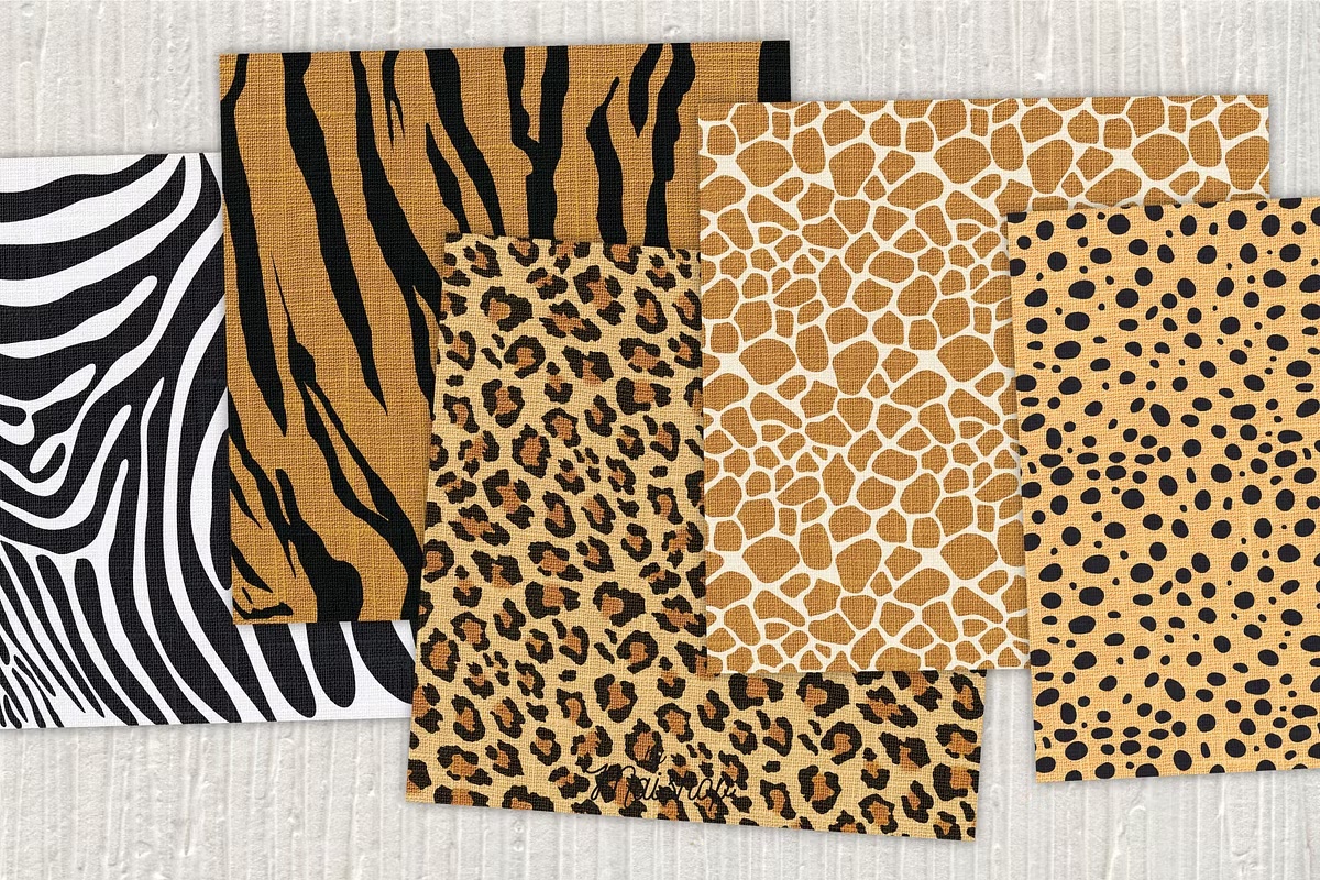 Digital Paper Linen Africa Skins 3 Digital Paper Linen Africa Skins