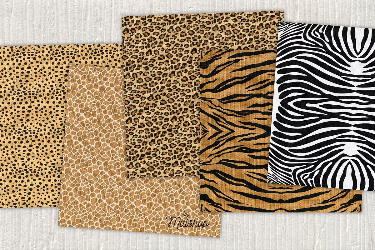 Digital Paper Linen Africa Skins 4 Digital Paper Linen Africa Skins