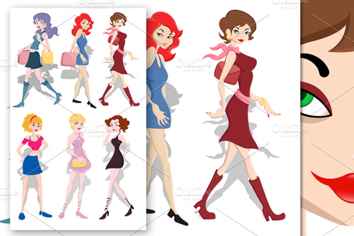 Girls Vectors Set