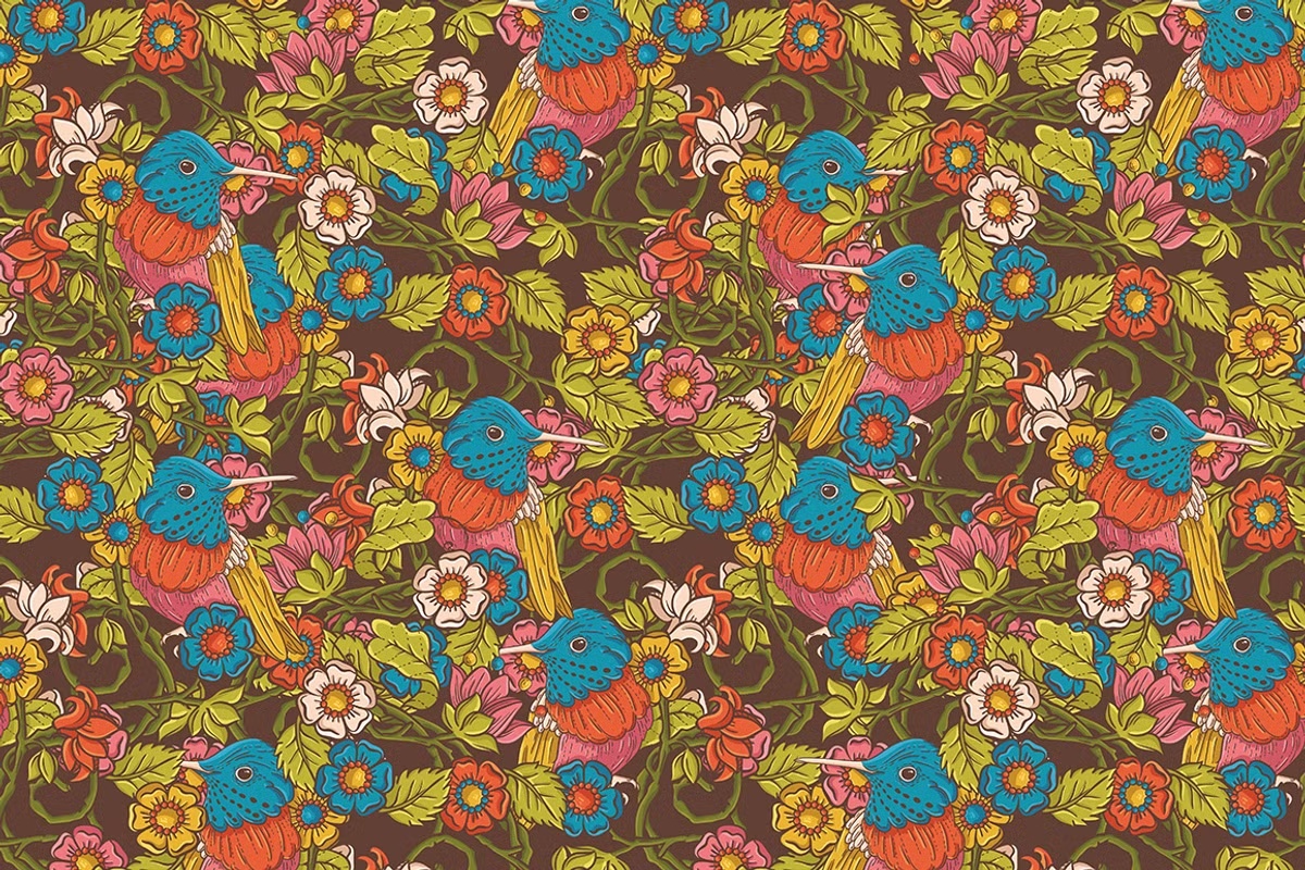 Vintage floral seamless pattern