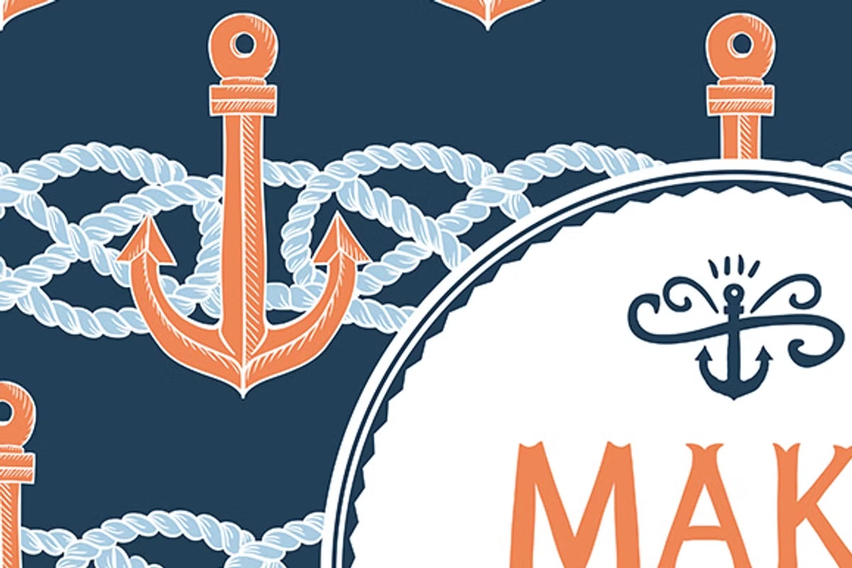 Marine symbol on seamlles background 3 Marine symbol on seamlles background