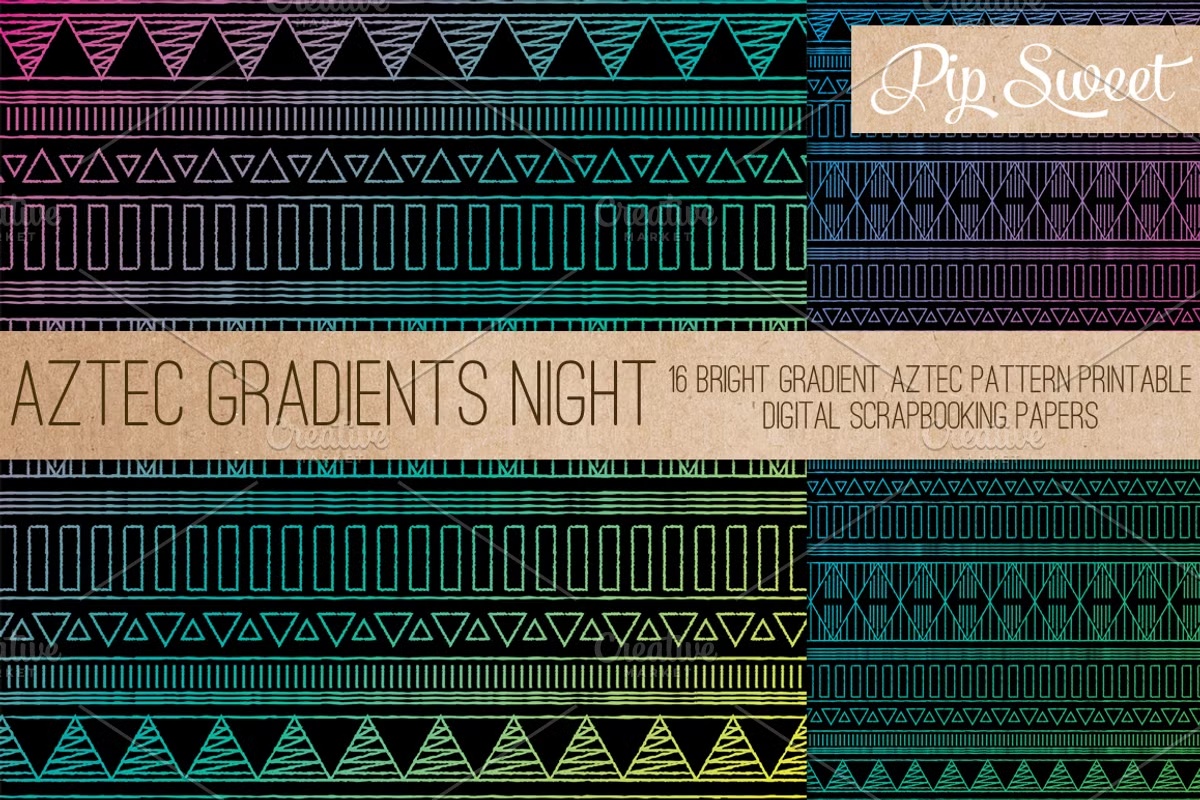 Aztec Gradient Night 16 Patterns