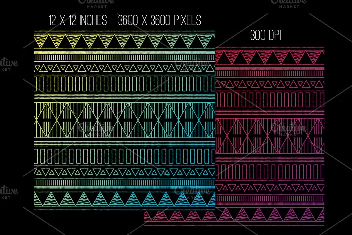Aztec Gradient Night 16 Patterns 4 Aztec Gradient Night 16 Patterns