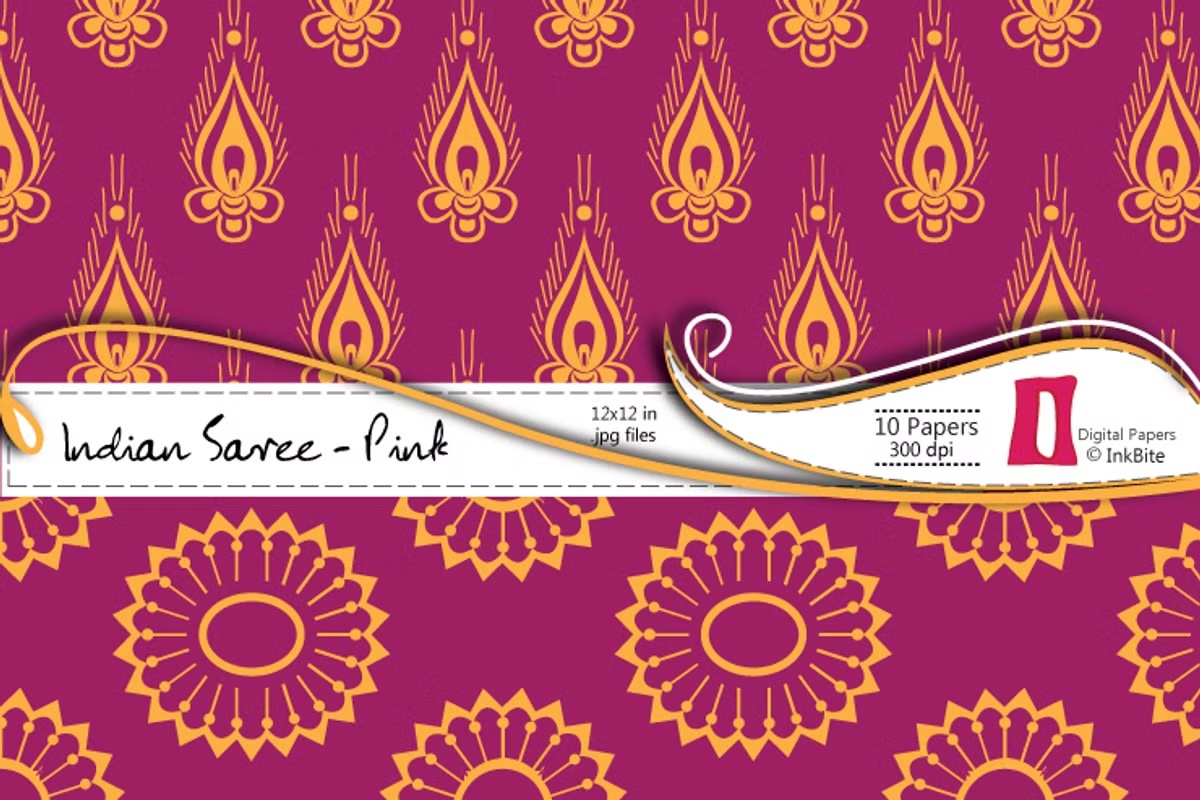 Indian Saree Paper Pack Pink 3 Indian Saree Paper Pack Pink