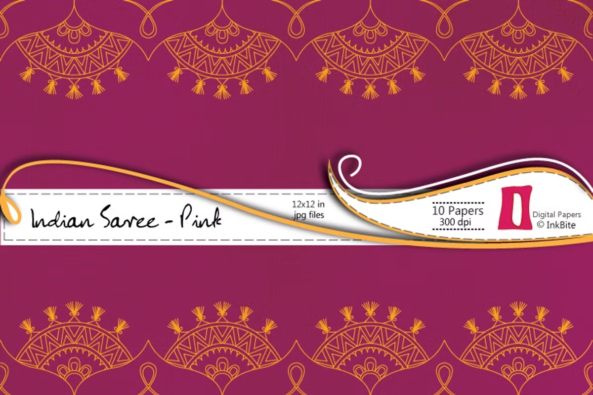Indian Saree Paper Pack Pink 5 Indian Saree Paper Pack Pink