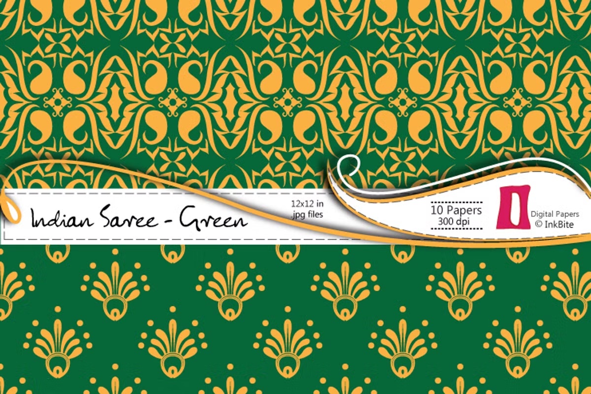 Indian Saree Green Paper Pack 4 Indian Saree Green Paper Pack