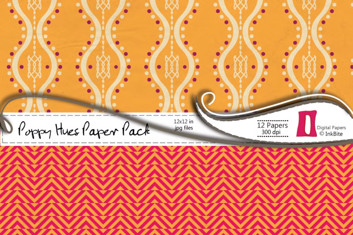 Poppy Hues Digital Paper Pack 4 Poppy Hues Digital Paper Pack