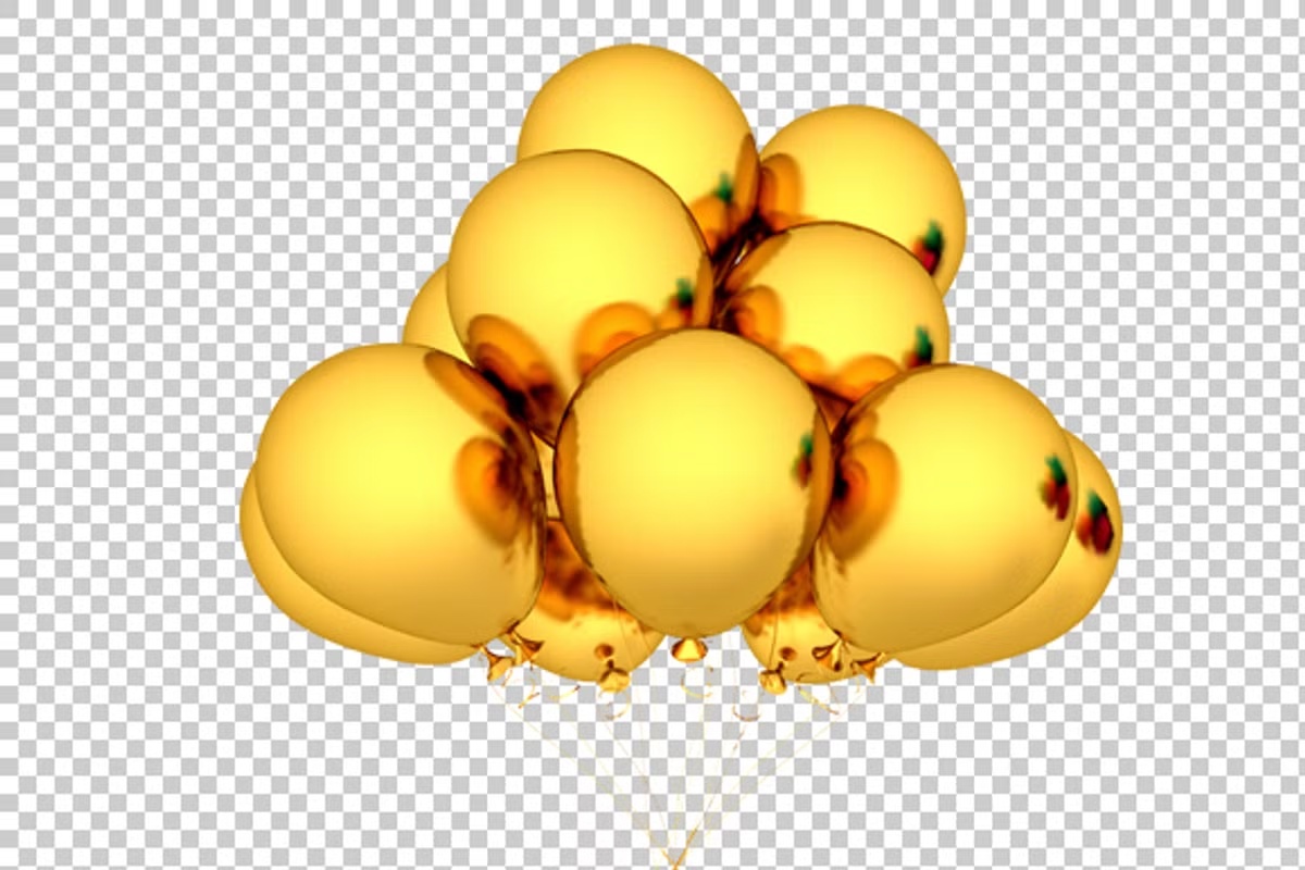 Gold Balloon - 3D Render PNG