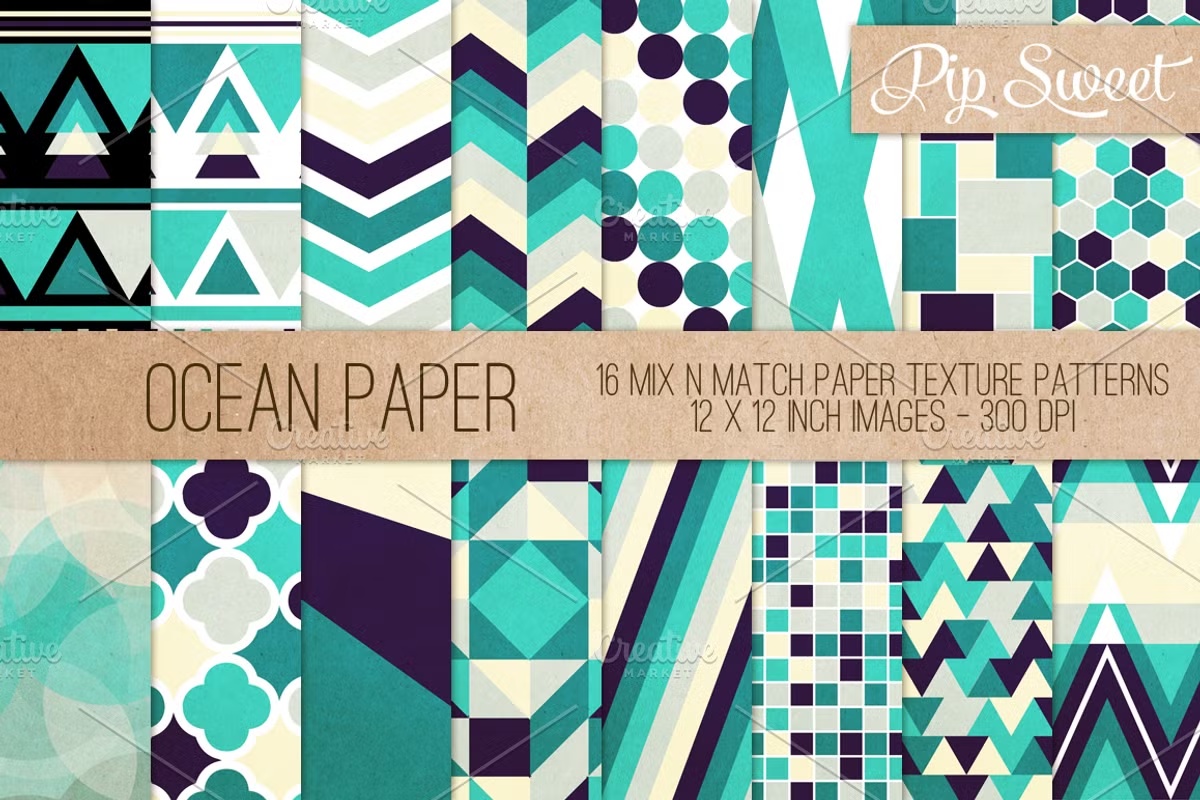 Ocean Paper 16 Pattern Set