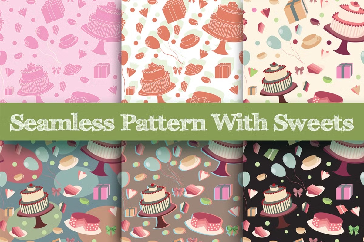 Seamless Pattern With Sweets
