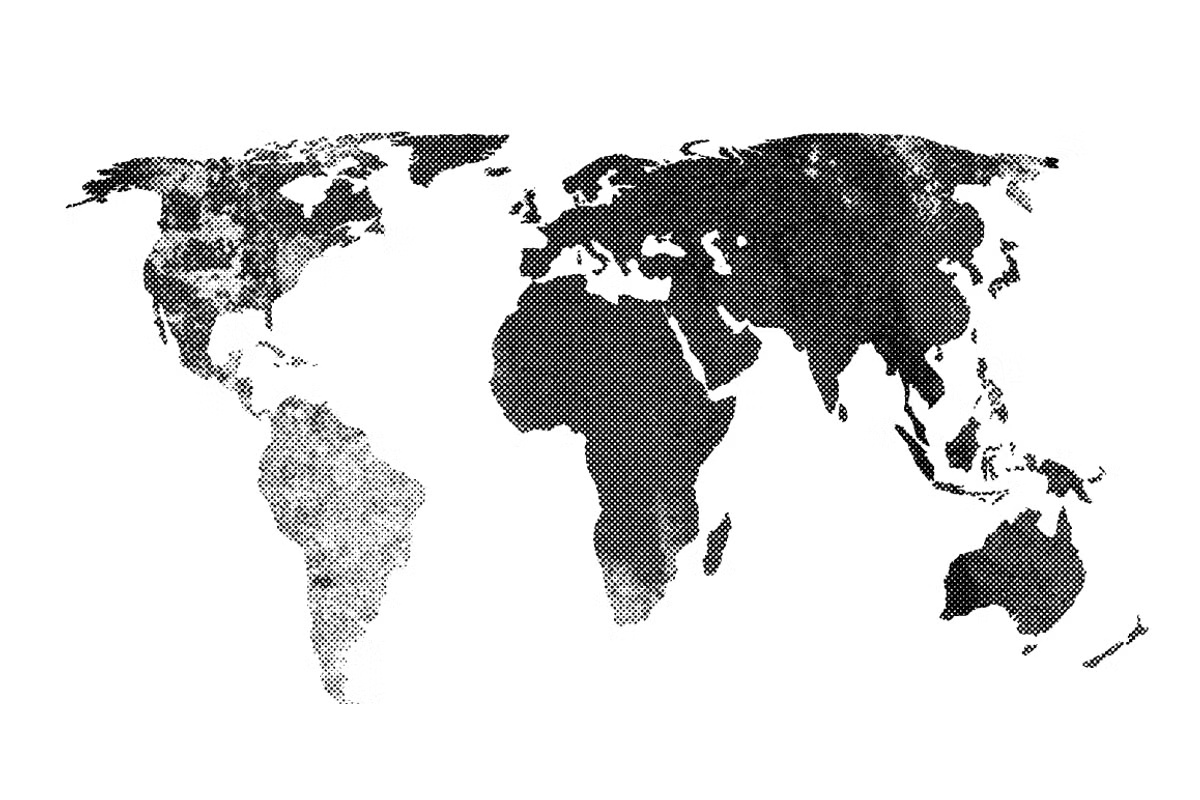 Halftone Textured Map Vector