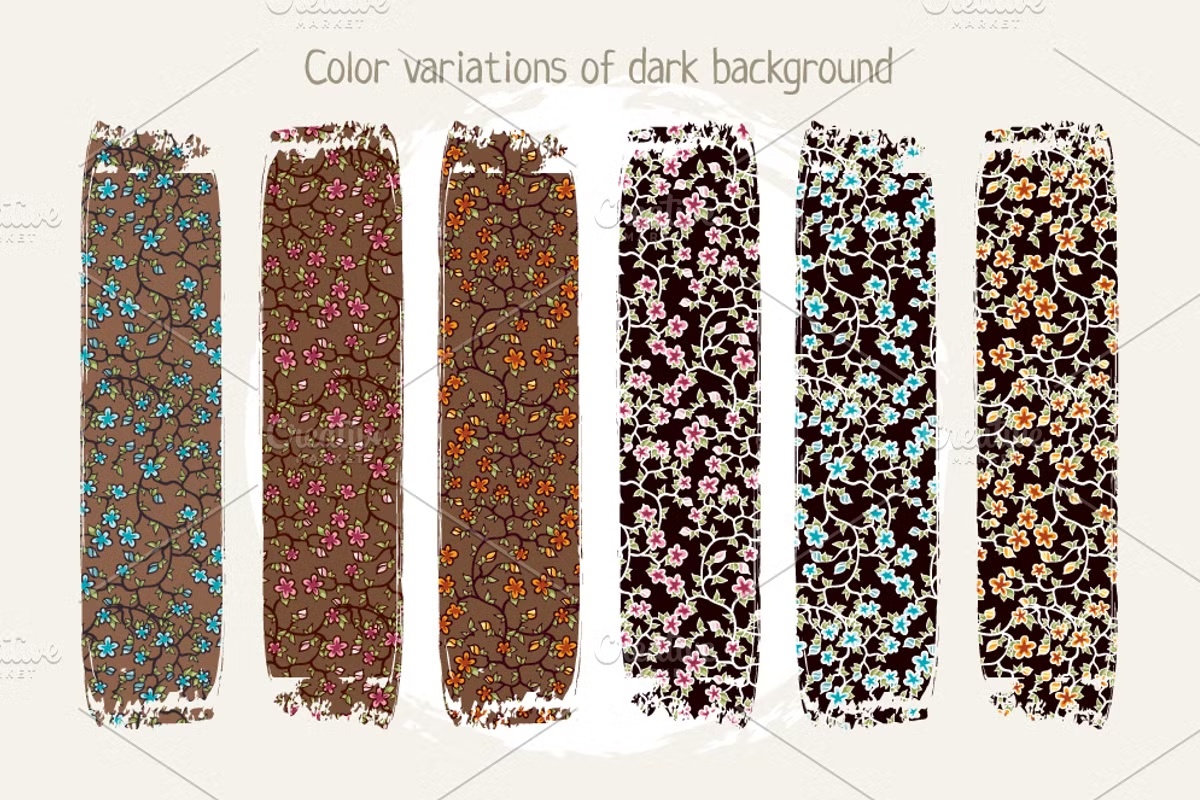 Floral seamless patterns set 3 Floral seamless patterns set