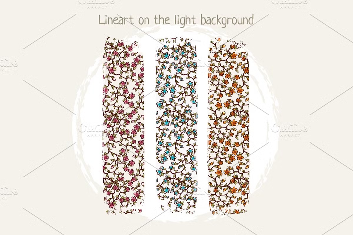 Floral seamless patterns set 4 Floral seamless patterns set