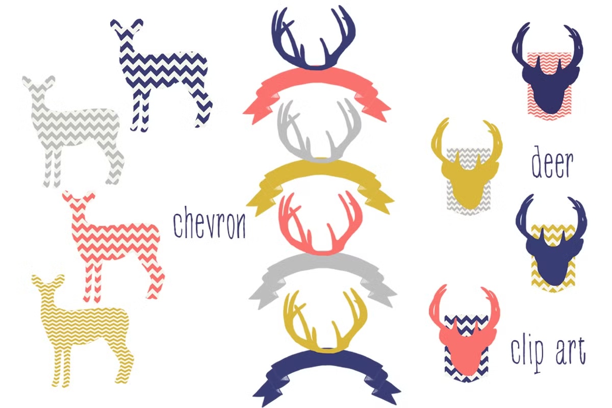 Chevron Deer Clip Art